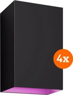 Philips Hue Resonate Wandlampe White & Color - Schwarz 4er-Pack