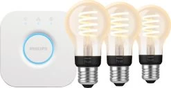 Philips Hue Filament White Ambiance Standard 3er-Pack + Bridge