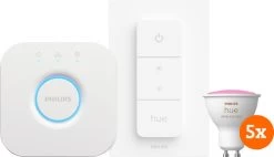 Philips Hue White And Color Starter Pack GU10 Mit 5 Lampen, Dimmer + Bridge