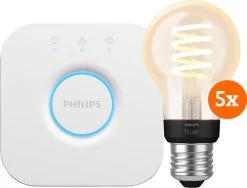 Philips Hue Filament White Ambiance Standard Fünferpack + Bridge