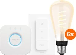 Philips Hue Filament White Ambiance Edison XL Sechserpack Starterpack