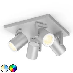 Philips Hue Argenta LED-Spot Vierflammig Aluminium