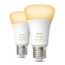 Philips Hue White Ambiance E27 8W LED-Lampe, 2er
