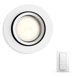 Philips Hue White Ambiance Milliskin - Einbaustrahler Inkl. Dimmschalter, Weiss, Rund